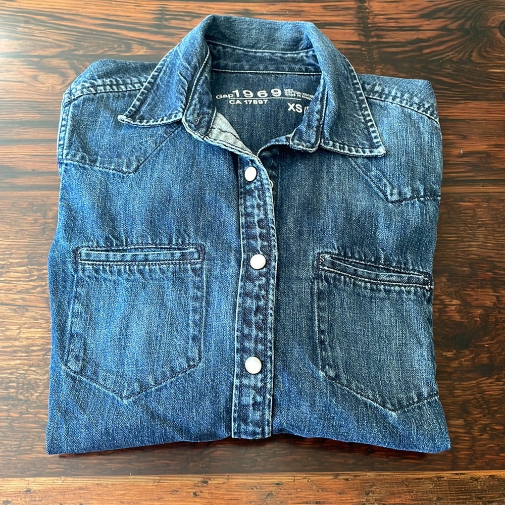 GAP dark Denim Shirt XS 1969 Collection